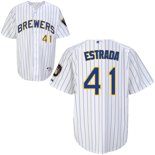 Marco Estrada #41 MLB Jersey-Milwaukee Brewers Men's Authentic Alternate Home White Baseball Jersey